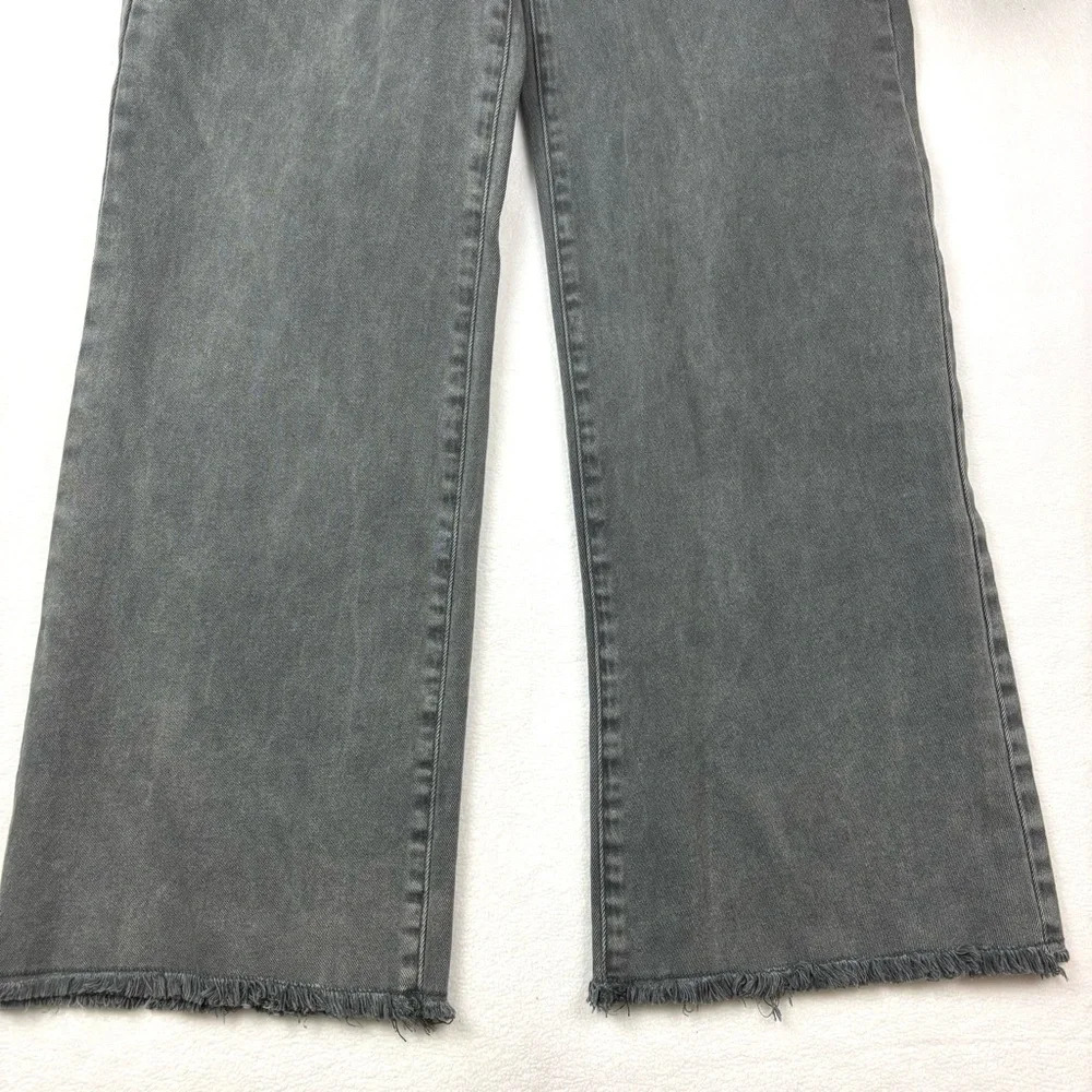 NWT Zenana Azriel High Rise Straight Leg Flat Front Raw Hem Ankle Jeans Size L - Picture 7 of 16